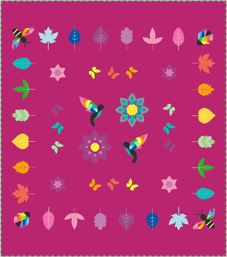 Meadow Pattern FPP Quilt pink