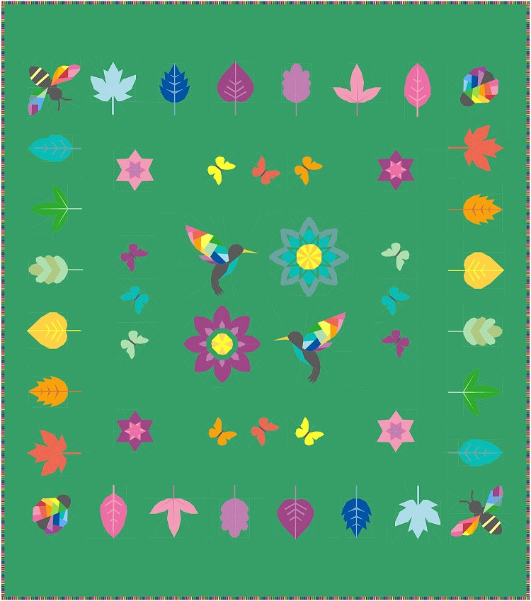 Meadow Pattern FPP Quilt green