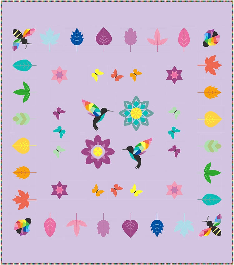 Meadow Pattern FPP Quilt lavendar