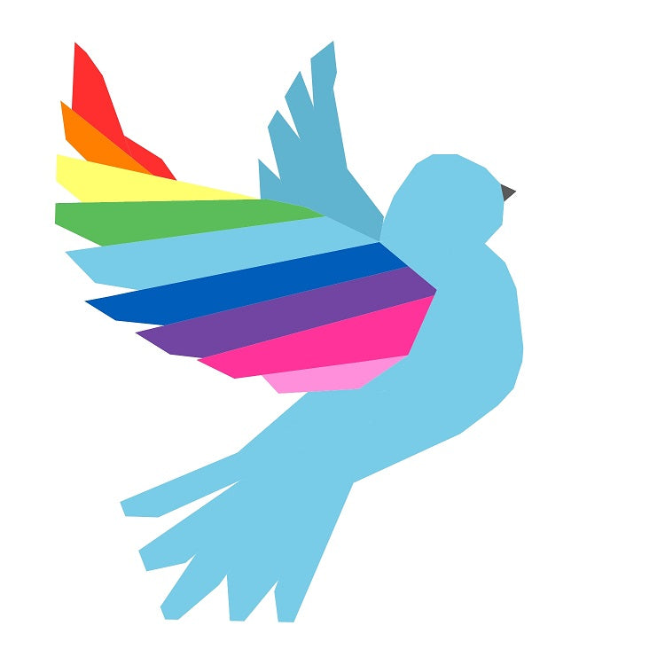 rainbow winged bird in flight paper pieced pattern