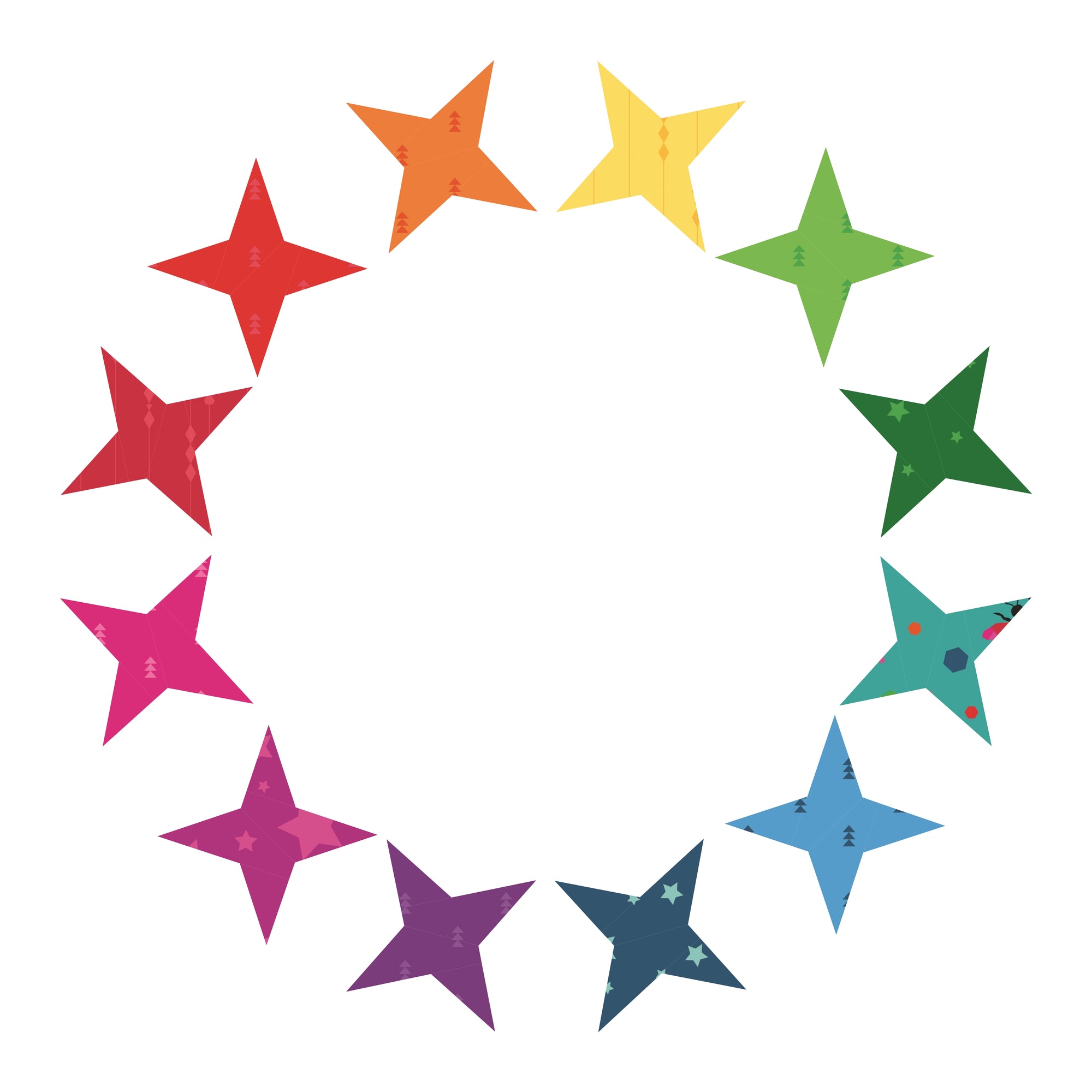 Constellation paper pieced pattern