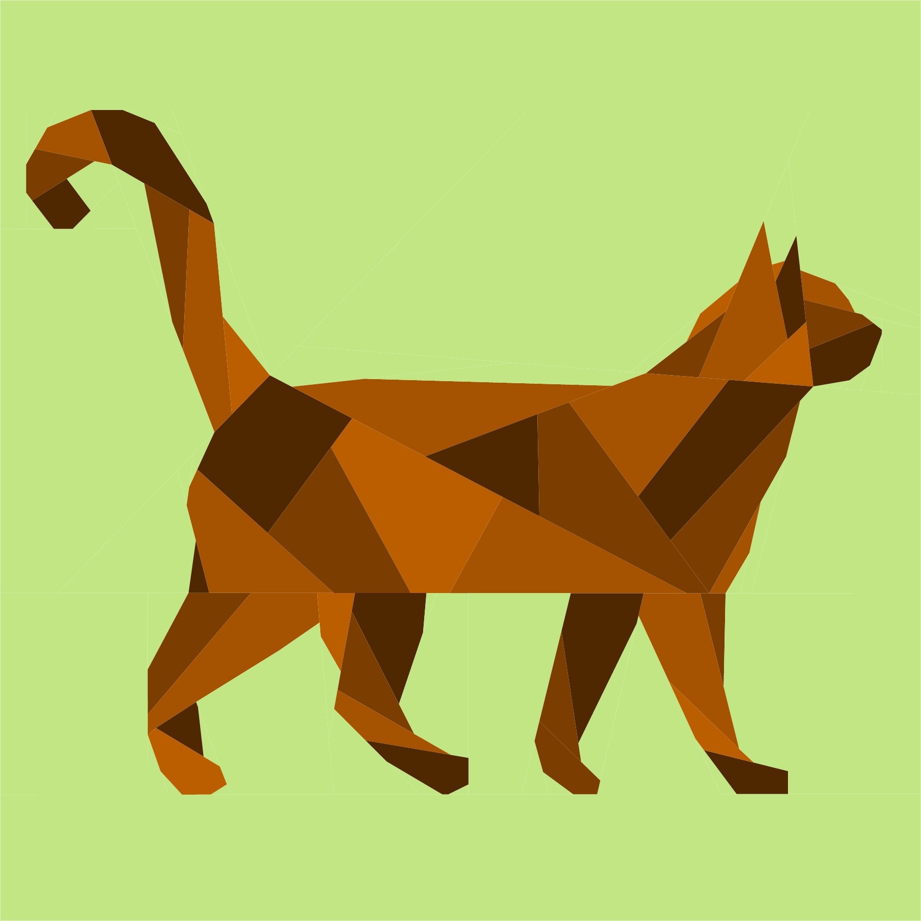 Geometric Kitty Paper Pieced Pattern