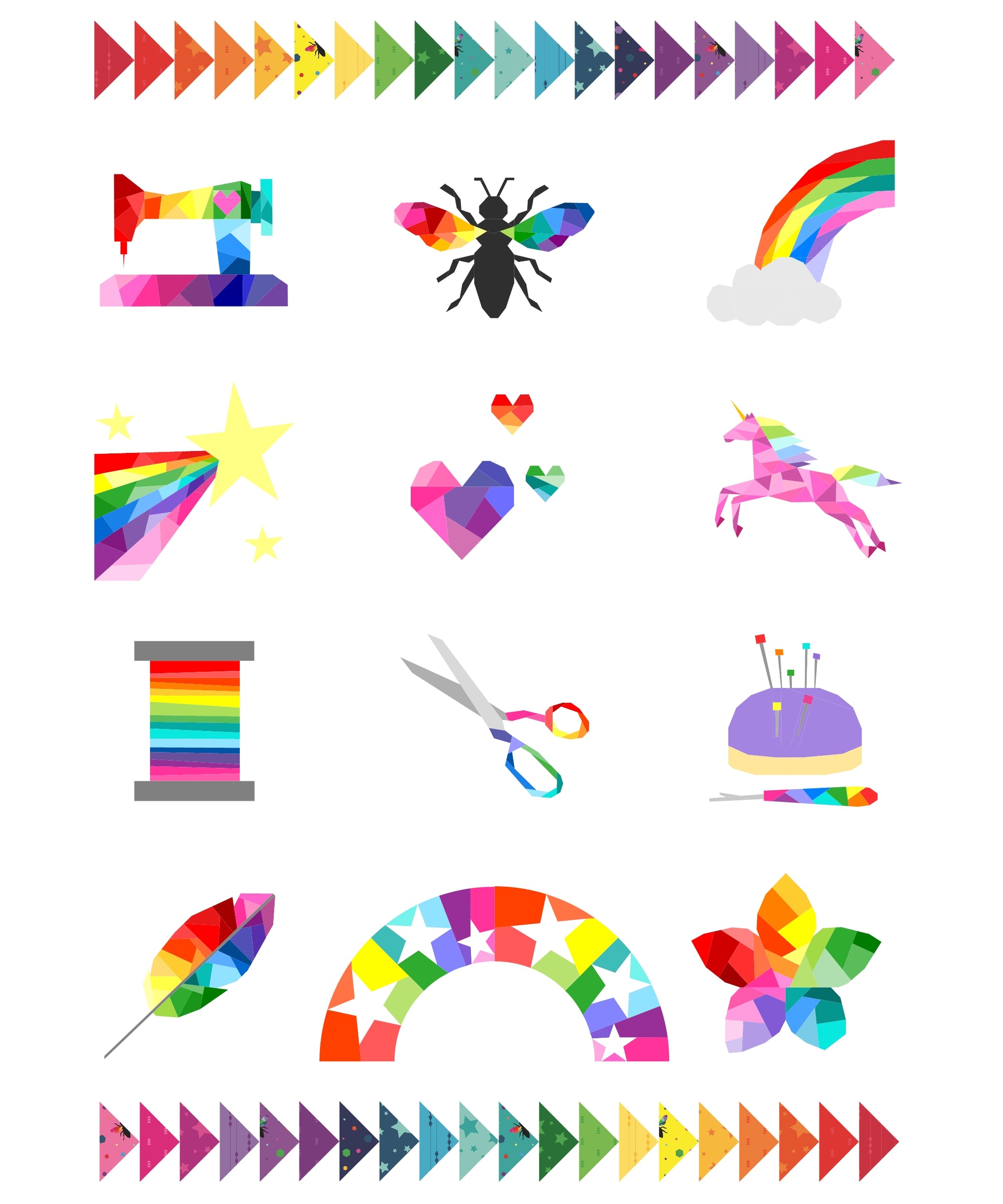 Geometric Rainbow Pattern Bundle