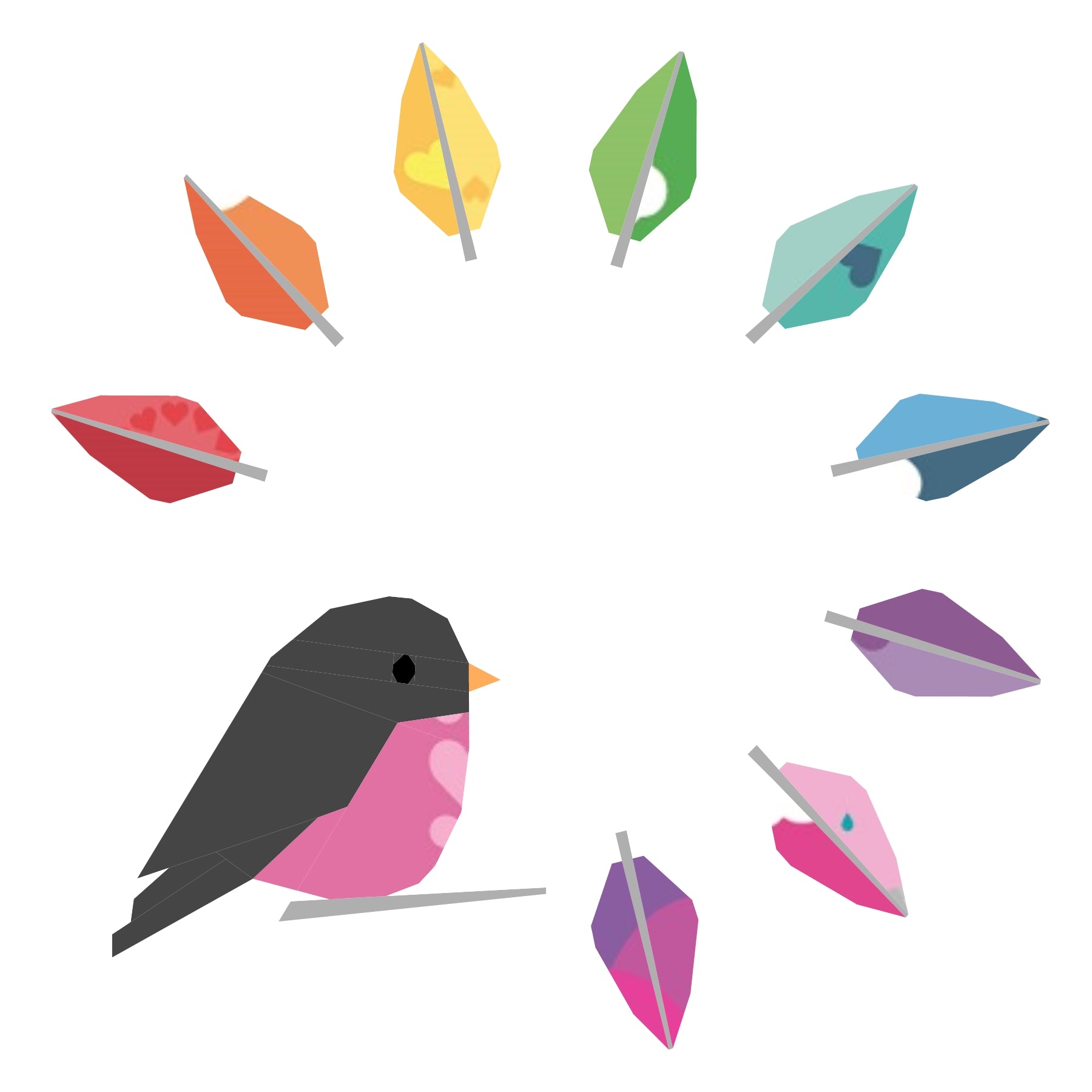 Round Robin paper pieced pattern rainbow