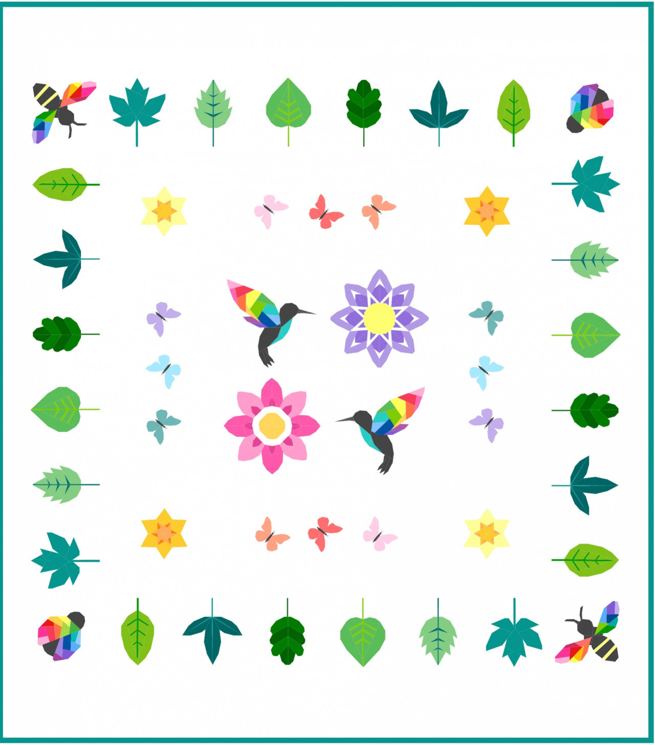 Meadow Pattern FPP Quilt white