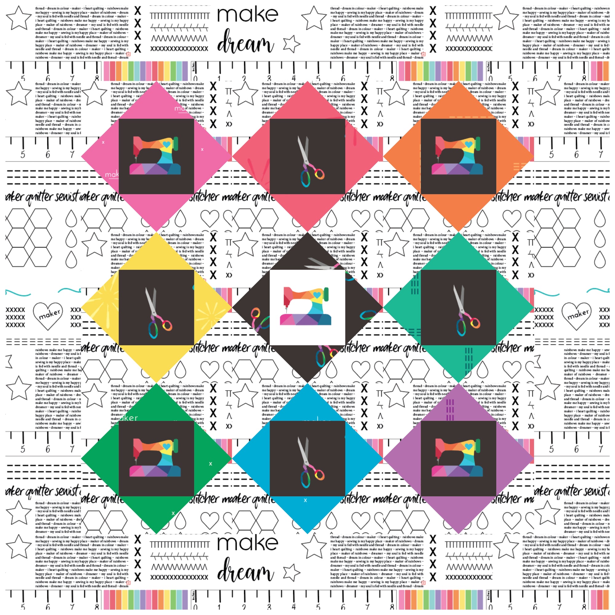 economy block square paper pieced pattern