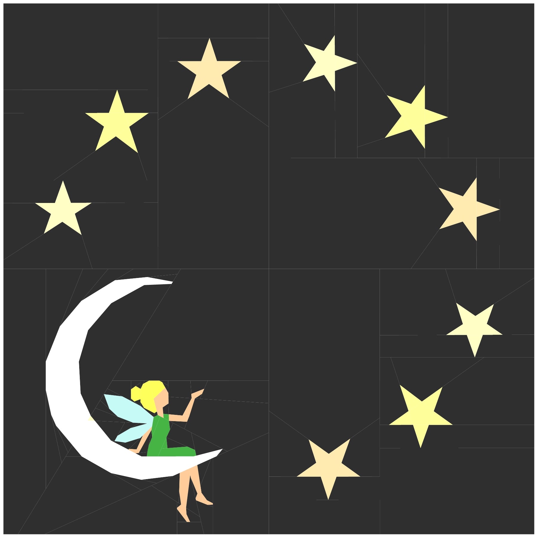 Fairy Moon Paper Pieced Pattern