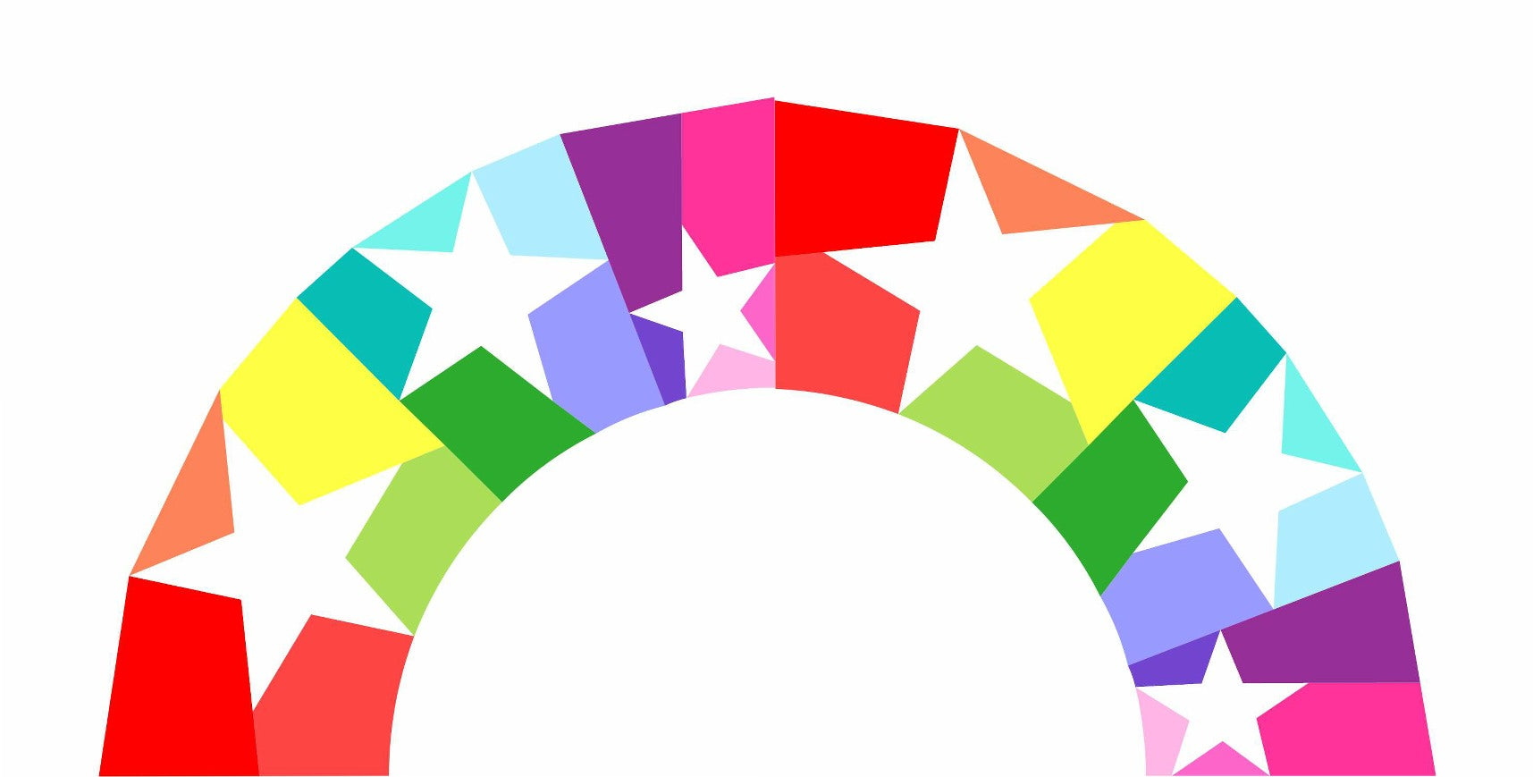 starry rainbow paper pieced pattern full arc