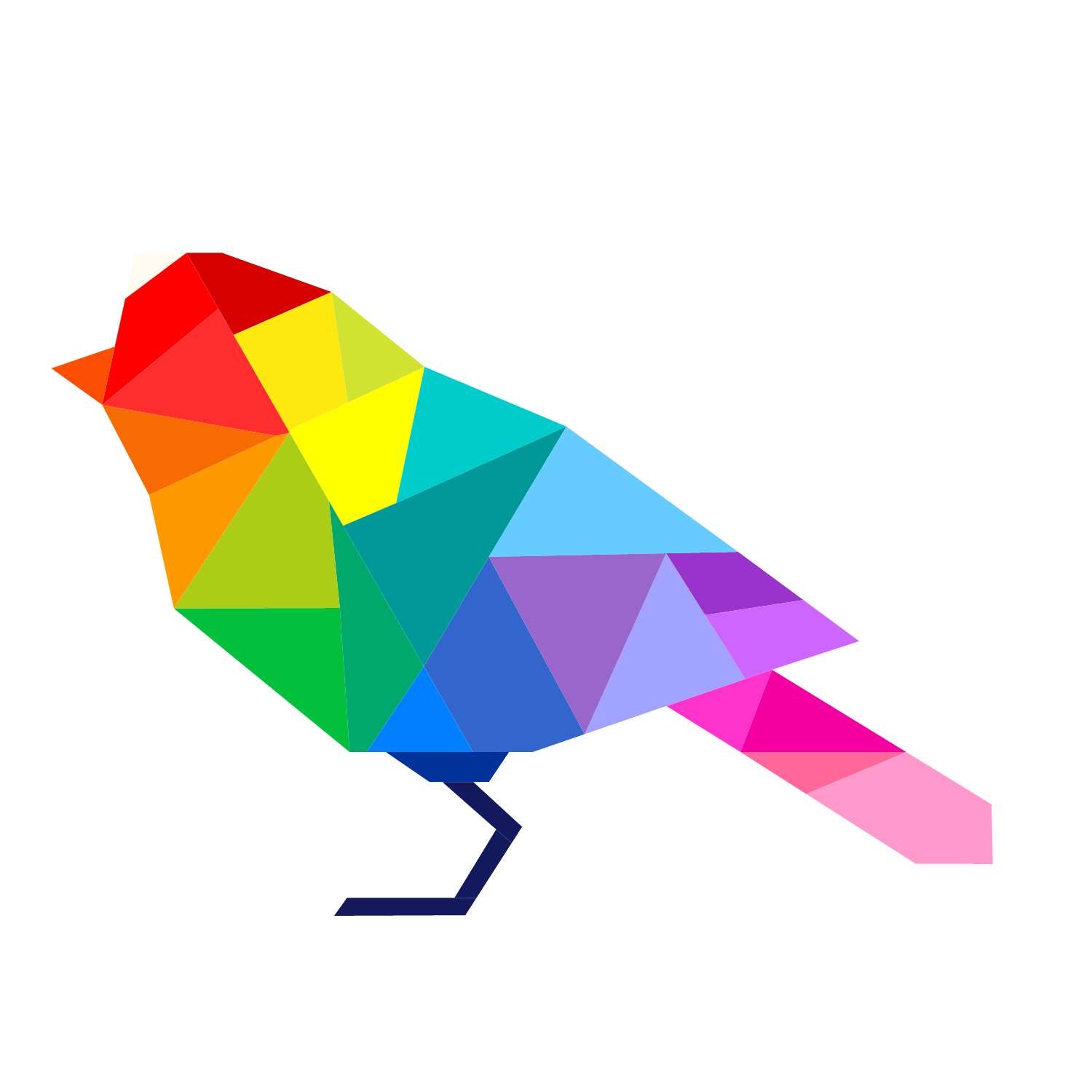 rainbow geometric bird paper pieced pattern