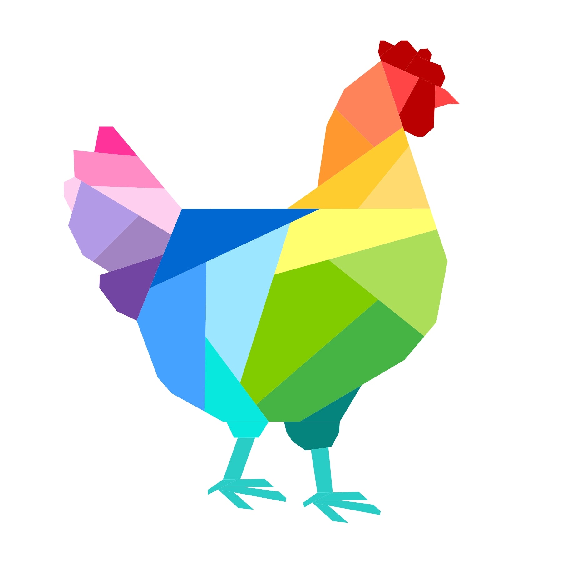 geometric chicken paper pieced pattern