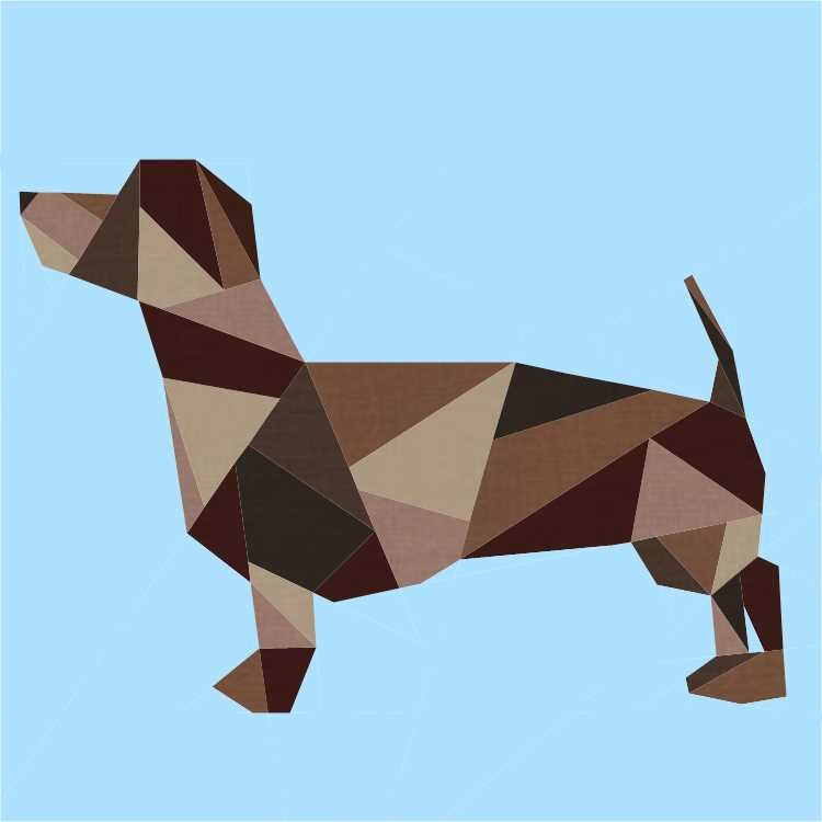 Geometric dachschund doxie puppy paper pieced pattern