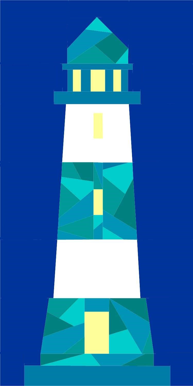 geometric lighthouse paper pieced pattern