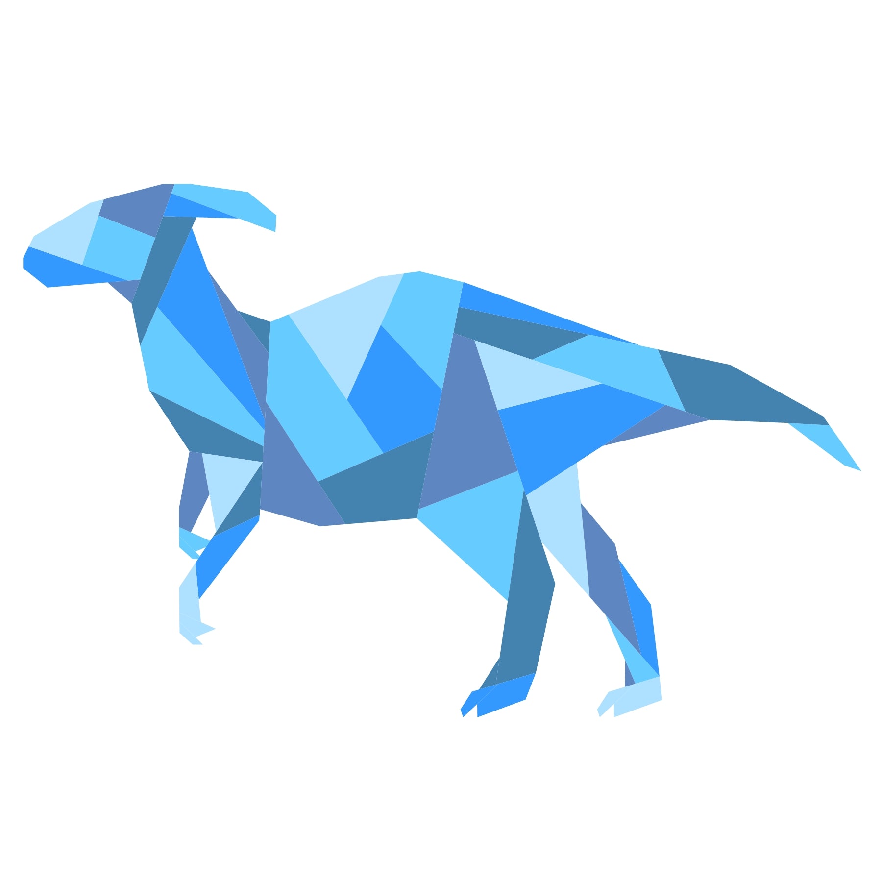 Parasaurolophus Geometric Dinosaur Paper Pieced Pattern