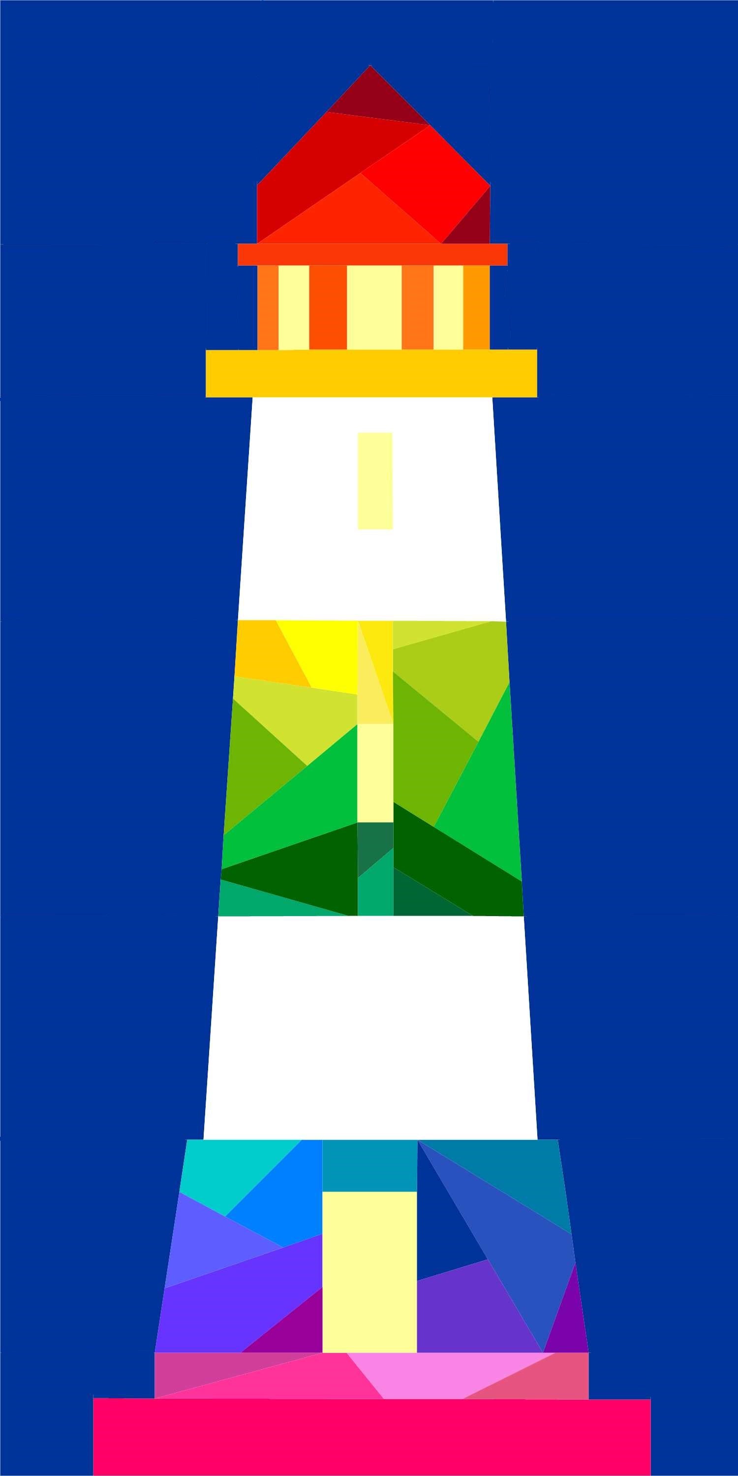 geometric lighthouse paper pieced pattern
