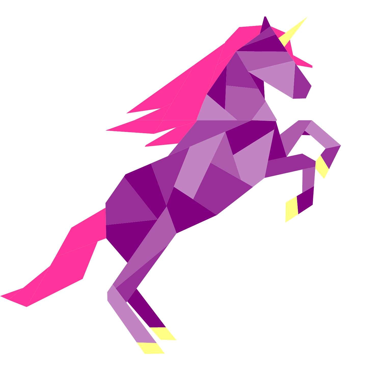 geometric unicorn paper pieced pattern