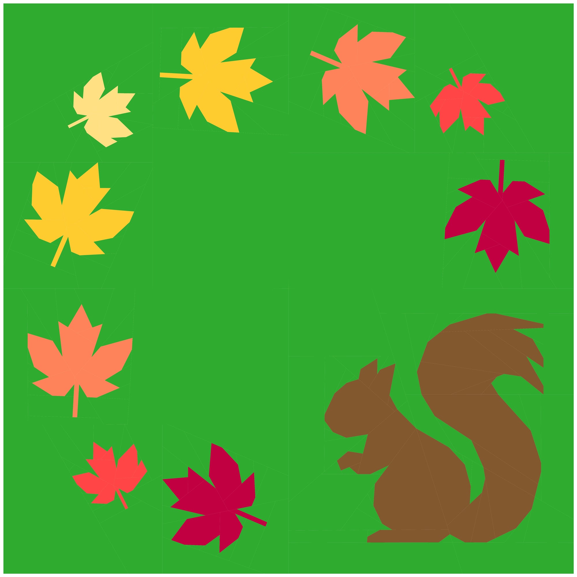 Ooh Squirrel Paper Pieced Pattern