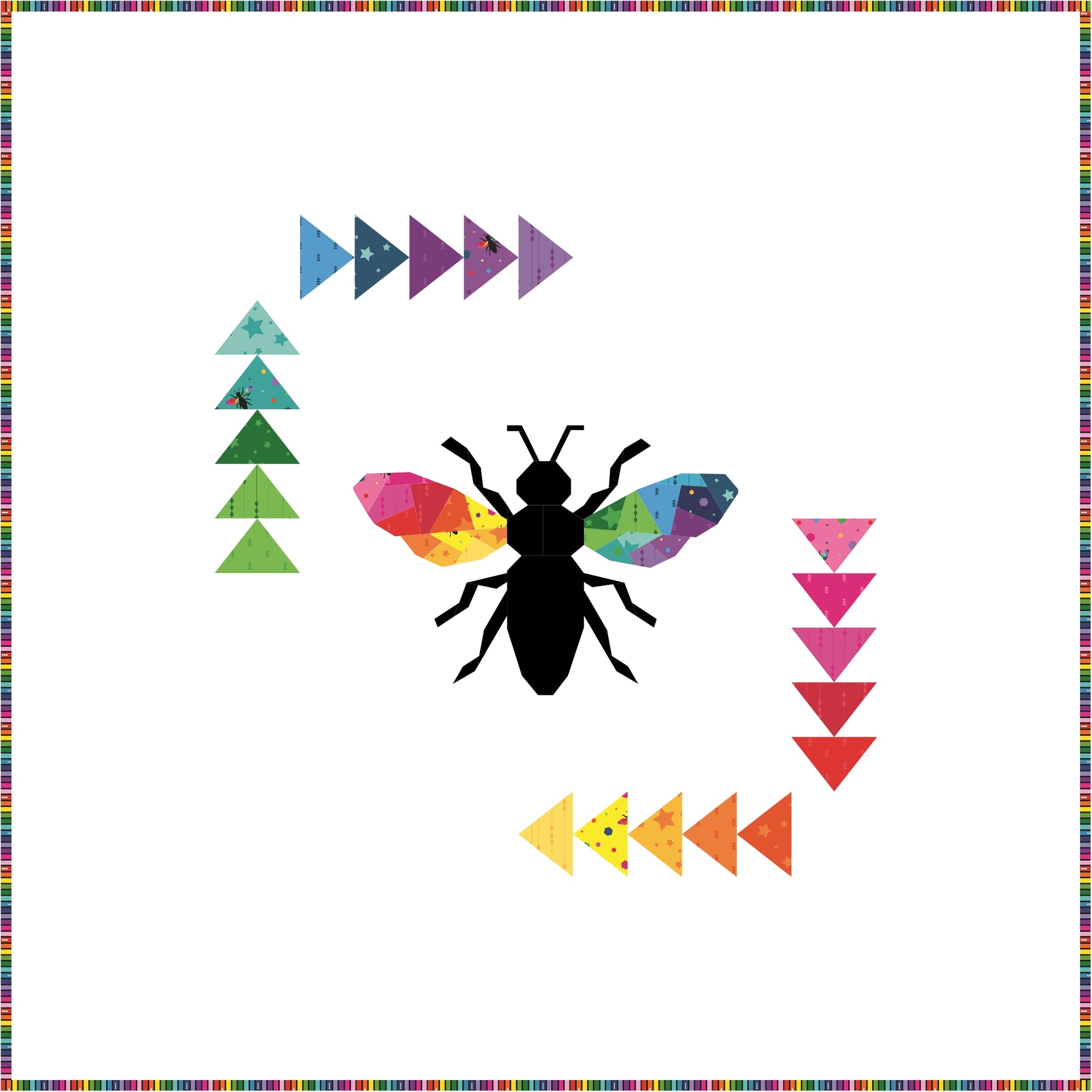 Hexie Bee quilt paper pieced pattern
