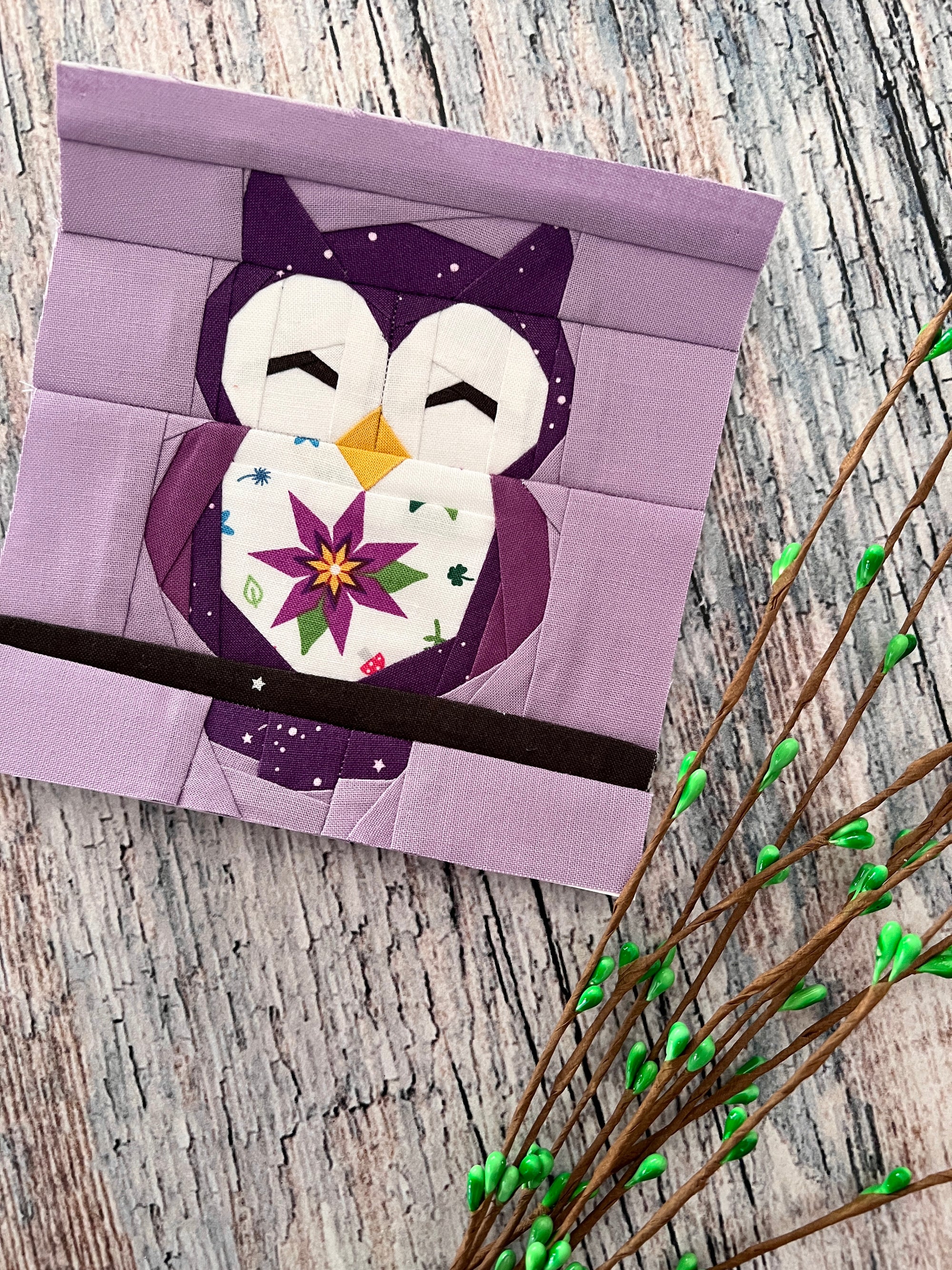Night Owl Paper Pieced Pattern