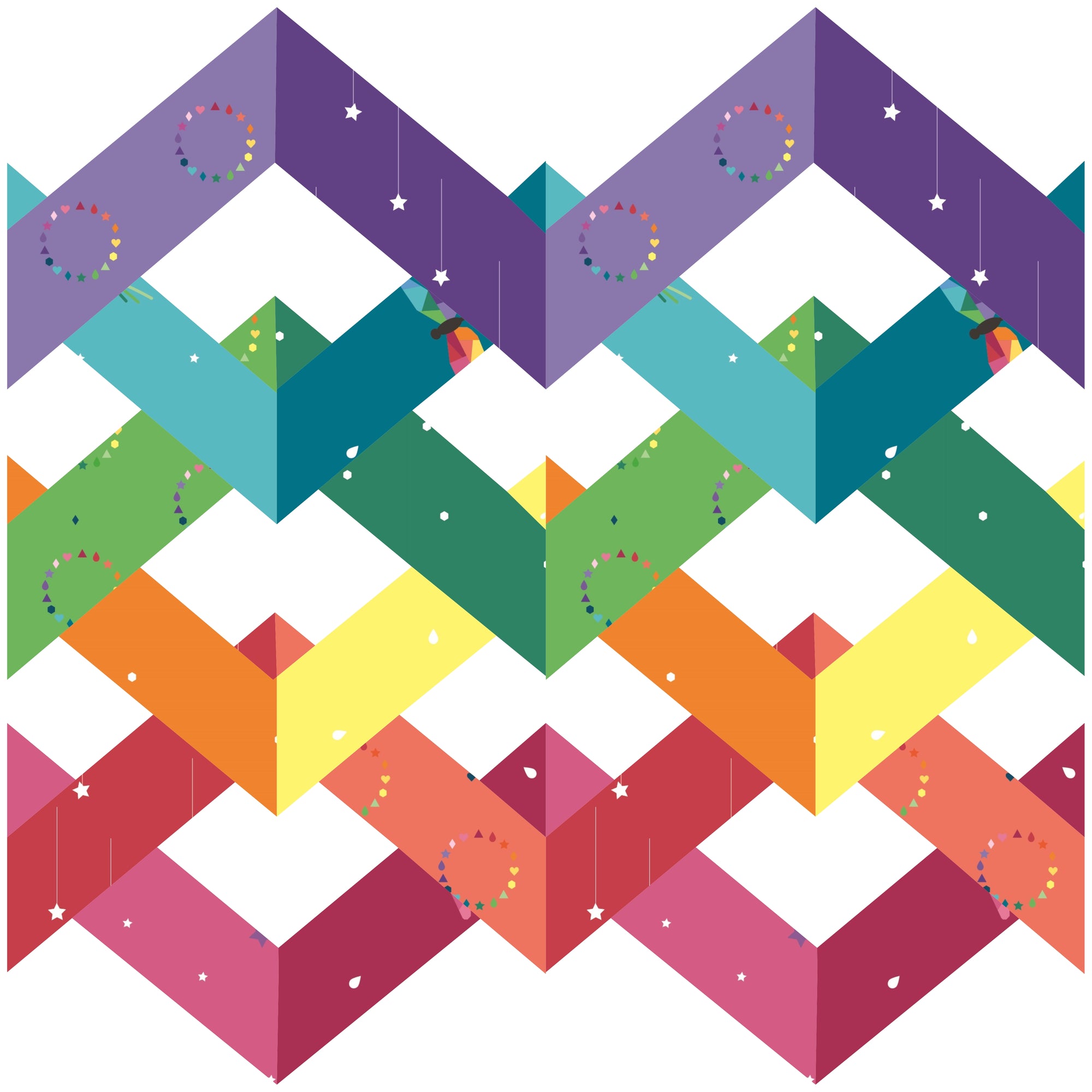 interlocked paper pieced pattern