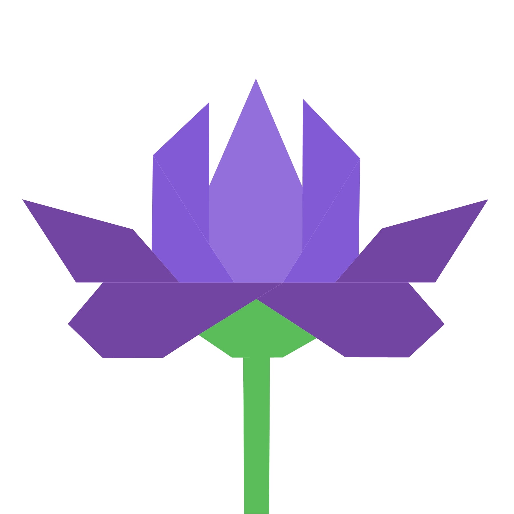 water lily paper pieced pattern in purple