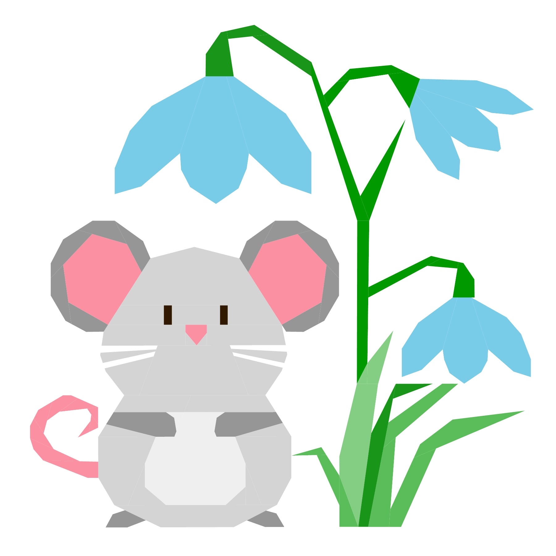 merry mouse paper pieced pattern