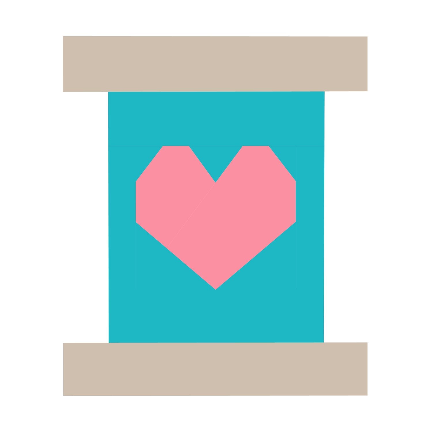 heart on a spool foundation paper pieced pattern