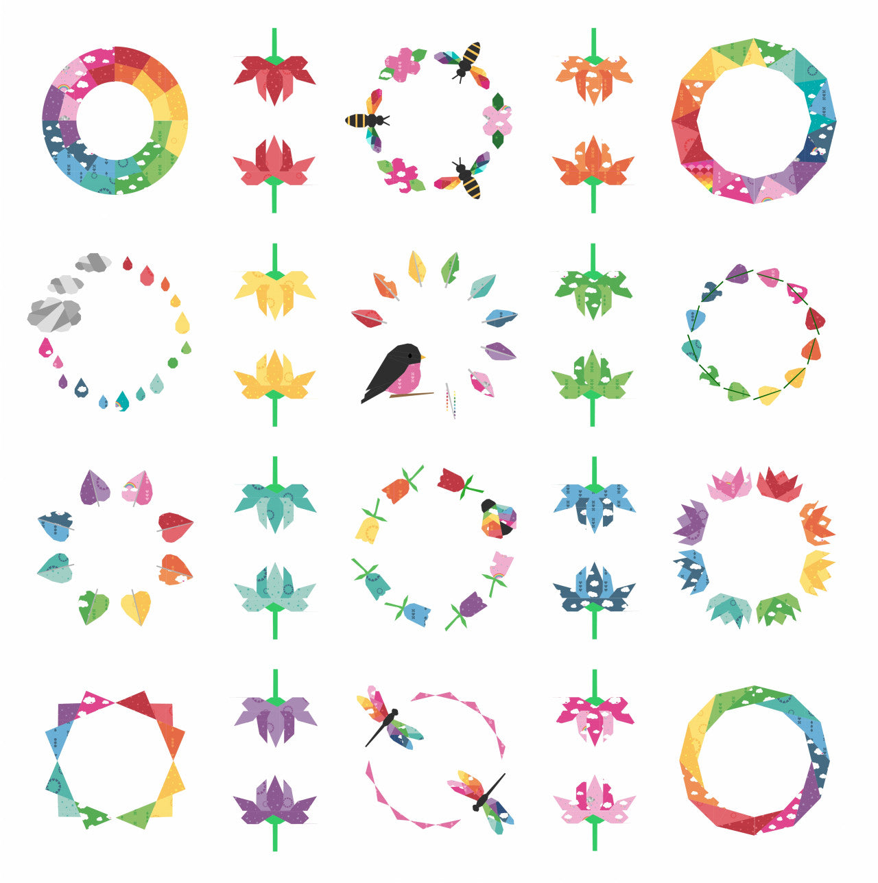 In The Garden Pattern Quilt white