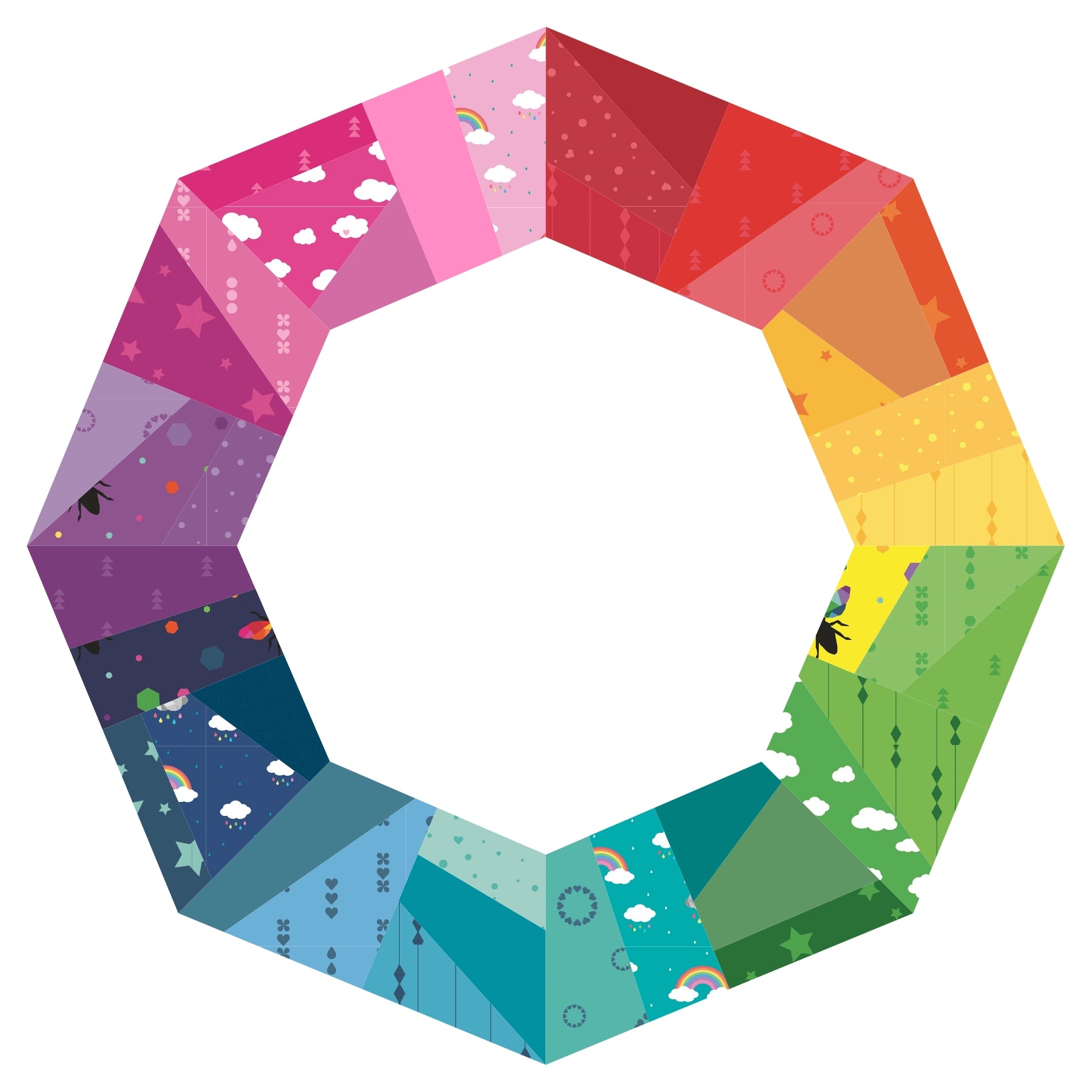 Ring a Rainbow Paper Pieced Pattern