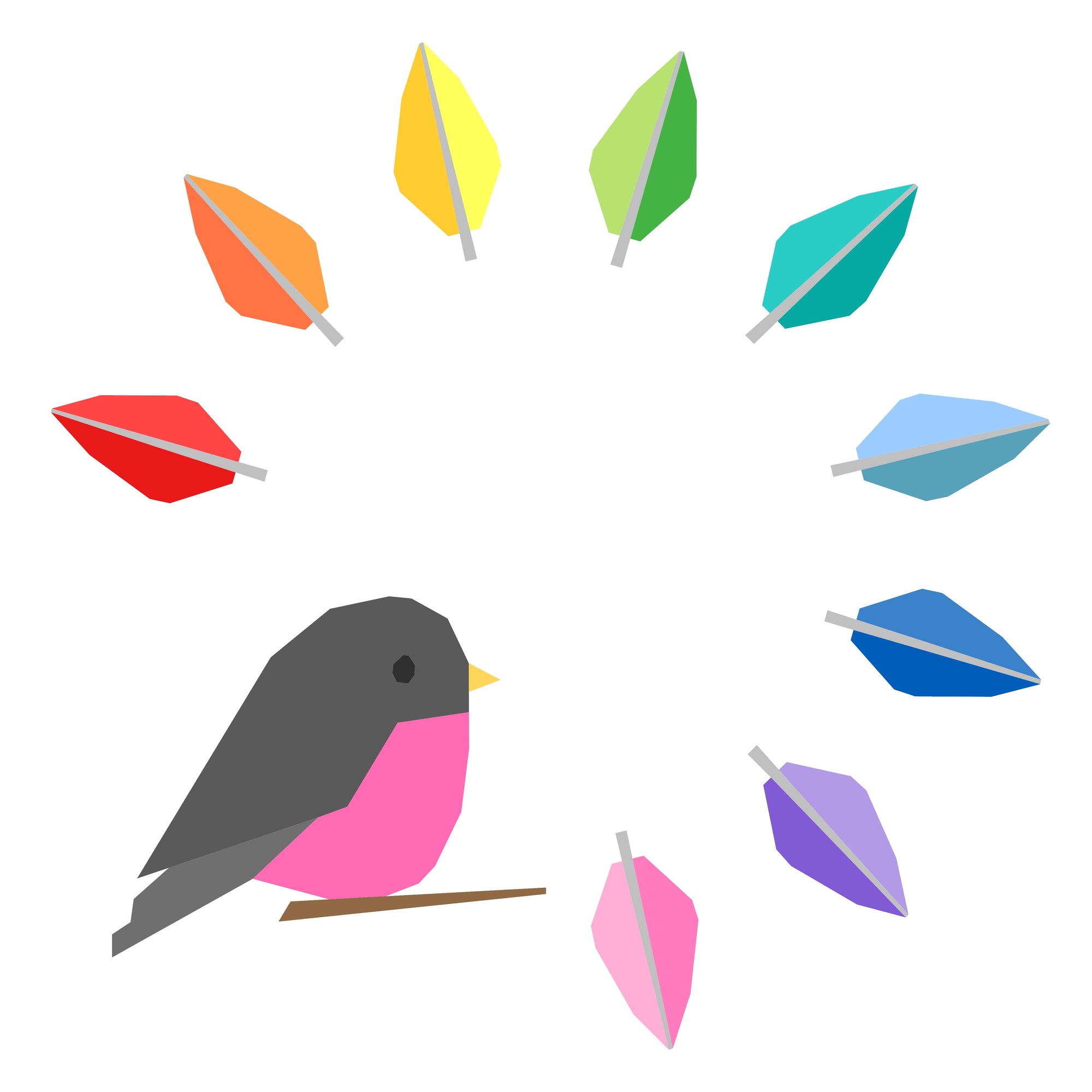 Round Robin paper pieced pattern rainbow