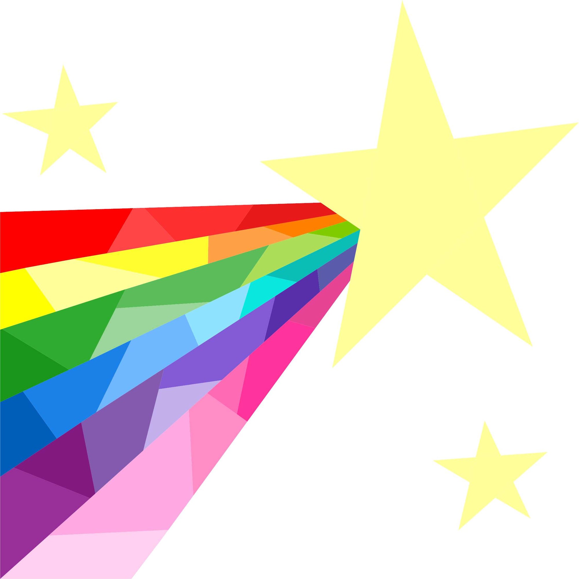 shooting star with geometric rainbow streak paper pieced pattern