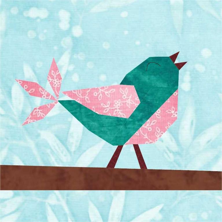 happy songbird foundation paper pieced FPP pattern