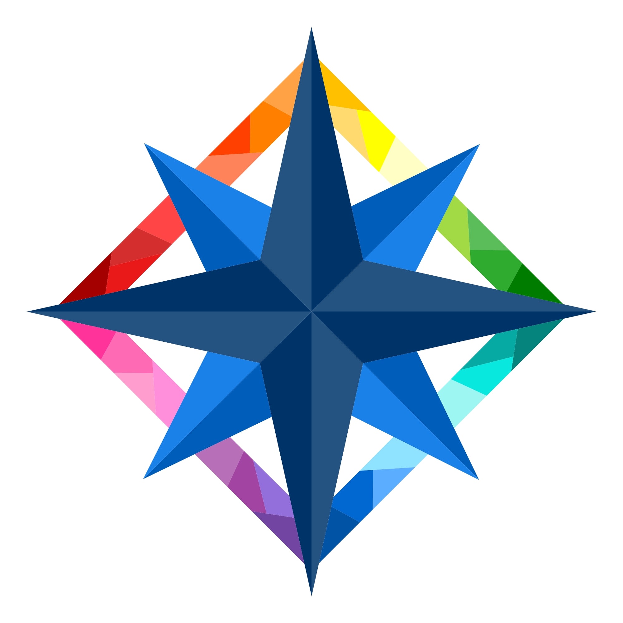 geometric frame on a mariner's compass paper pieced pattern