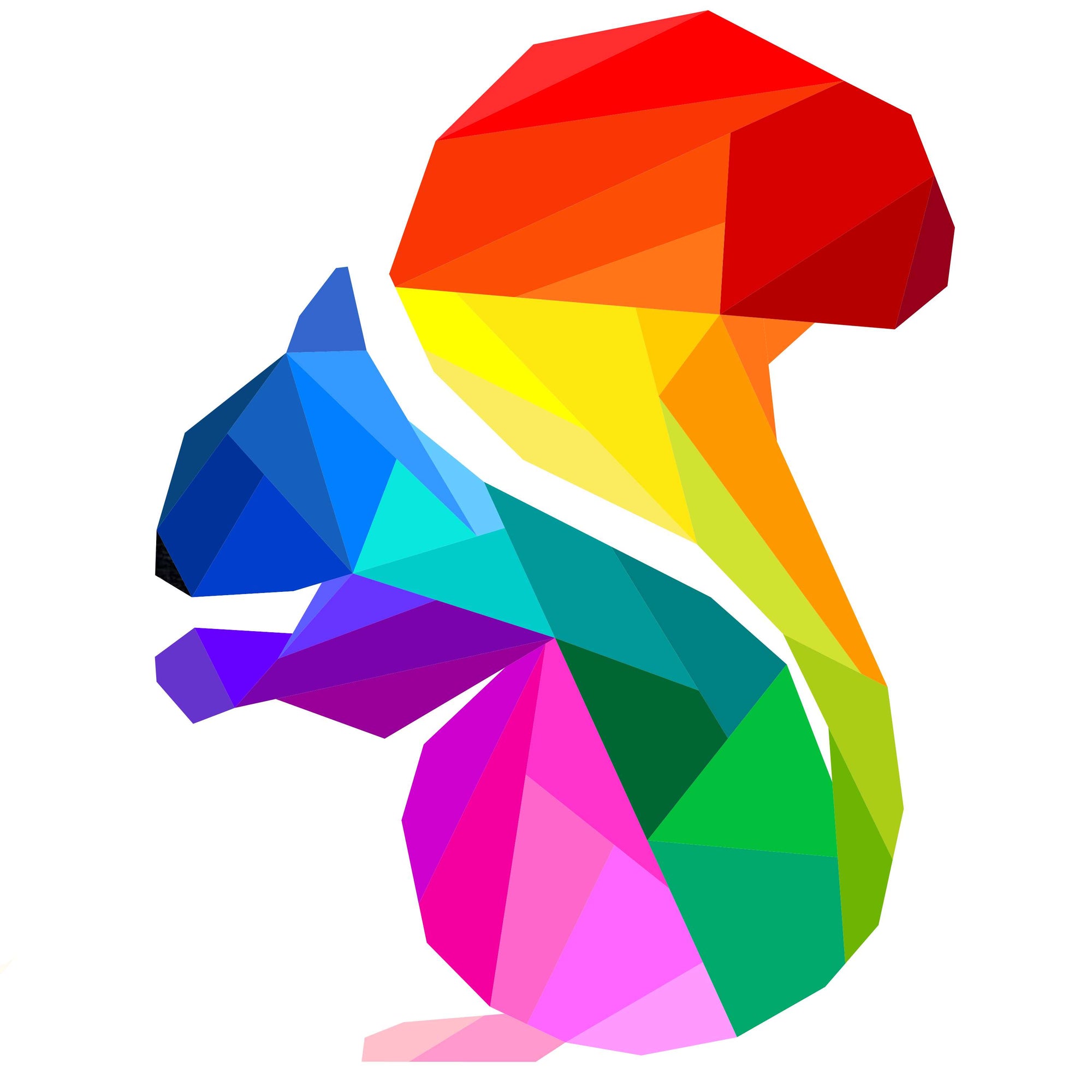 rainbow geometric squirrel paper pieced pattern