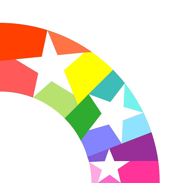 starry rainbow paper pieced pattern half arc