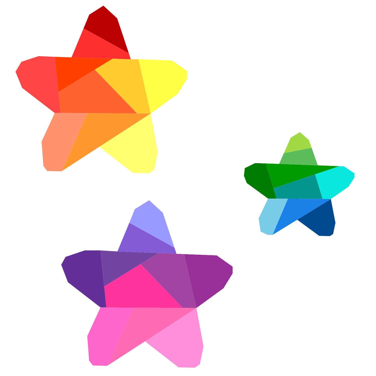 geometric trio of stars paper pieced pattern