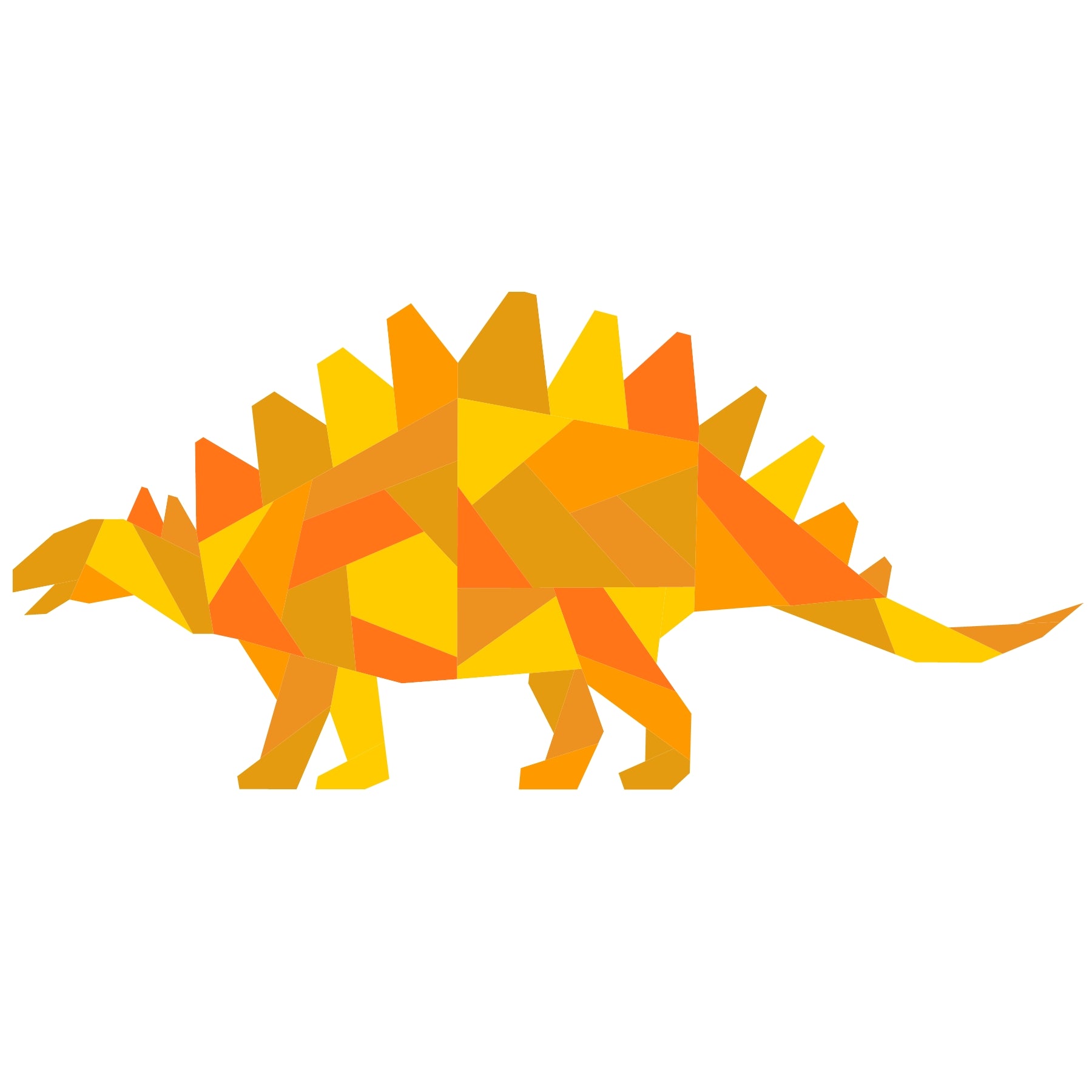 Stegosaurus Geometric Dinosaur Paper Pieced Pattern