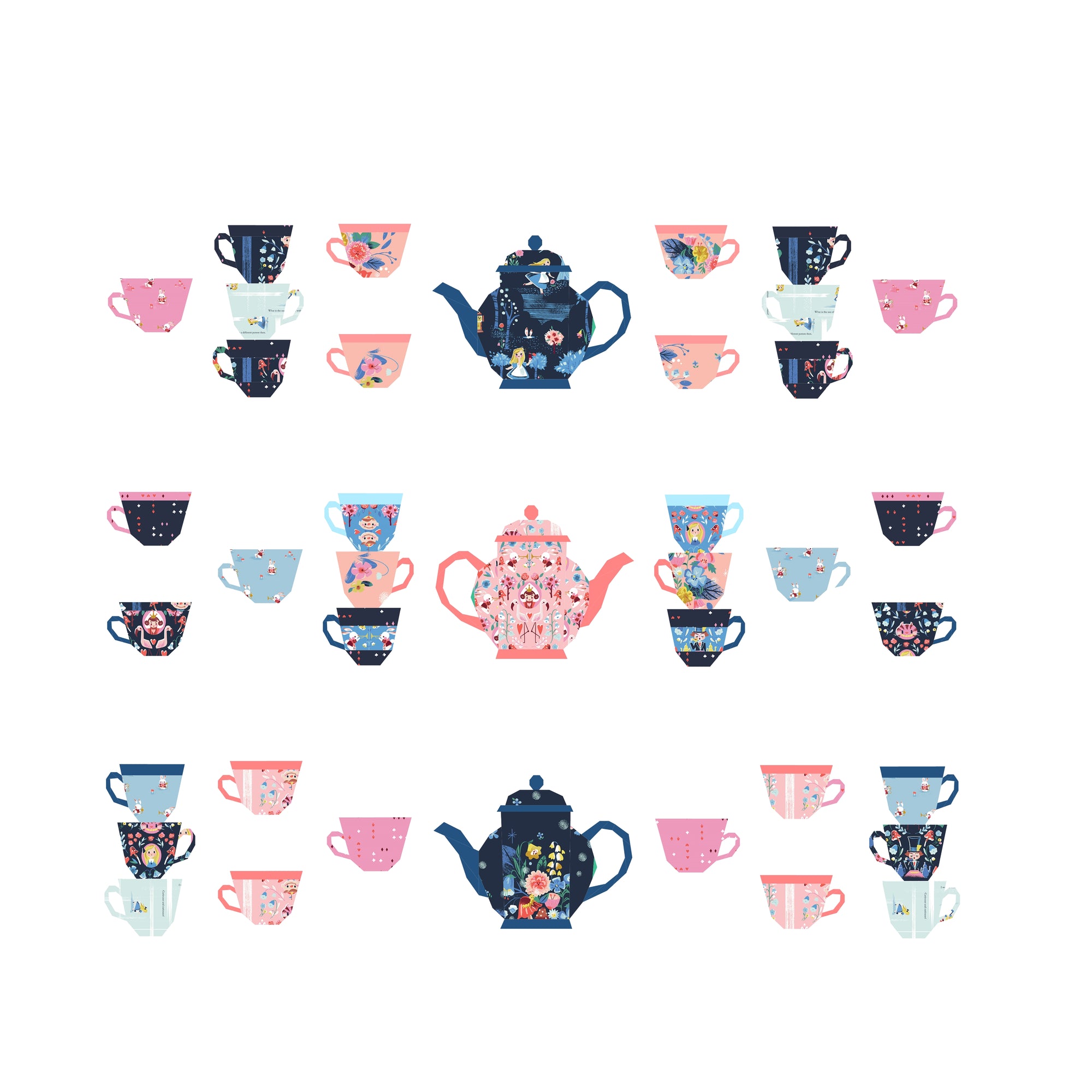 Tea Party Table Runner Paper Pieced Patterns