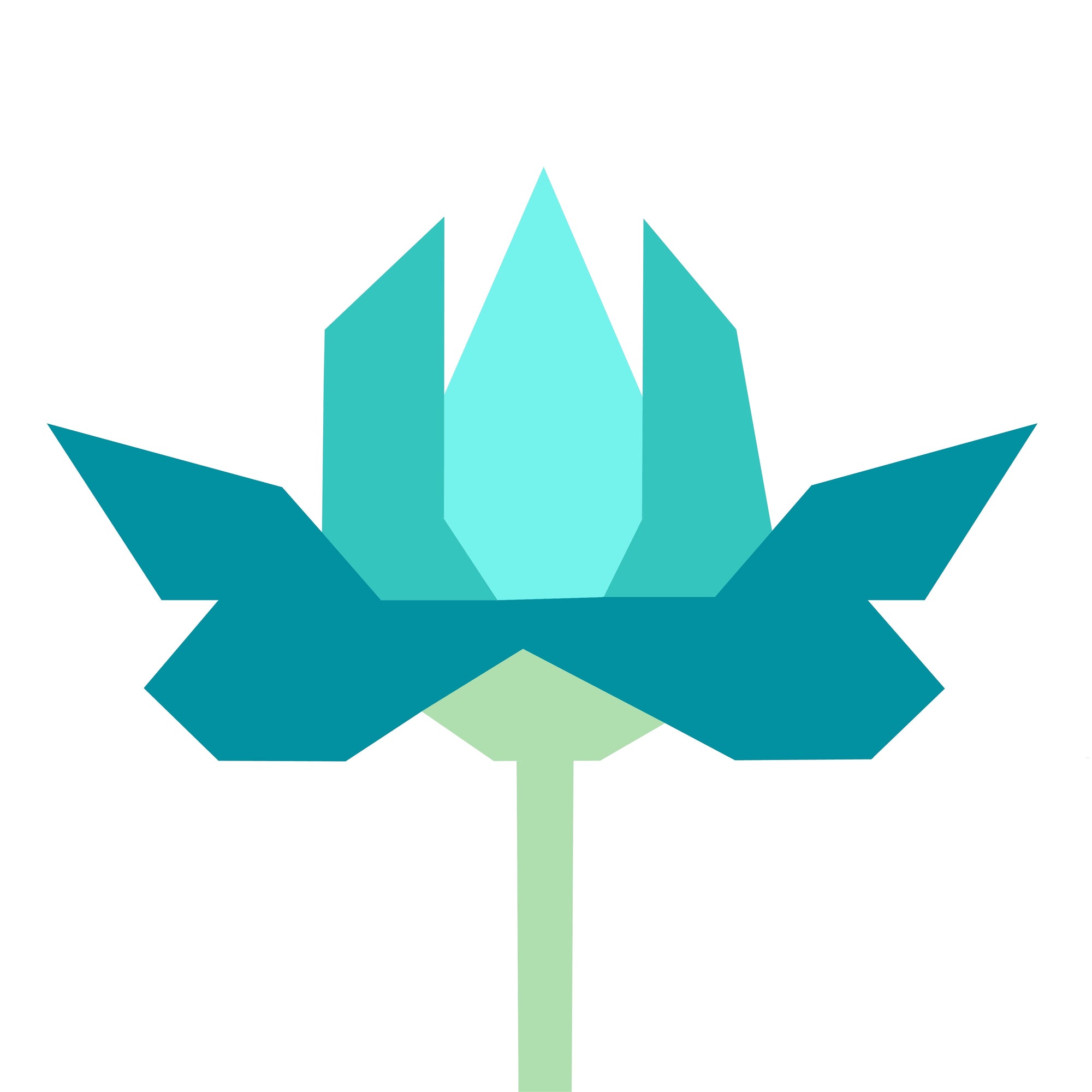 water lily paper pieced pattern in aqua
