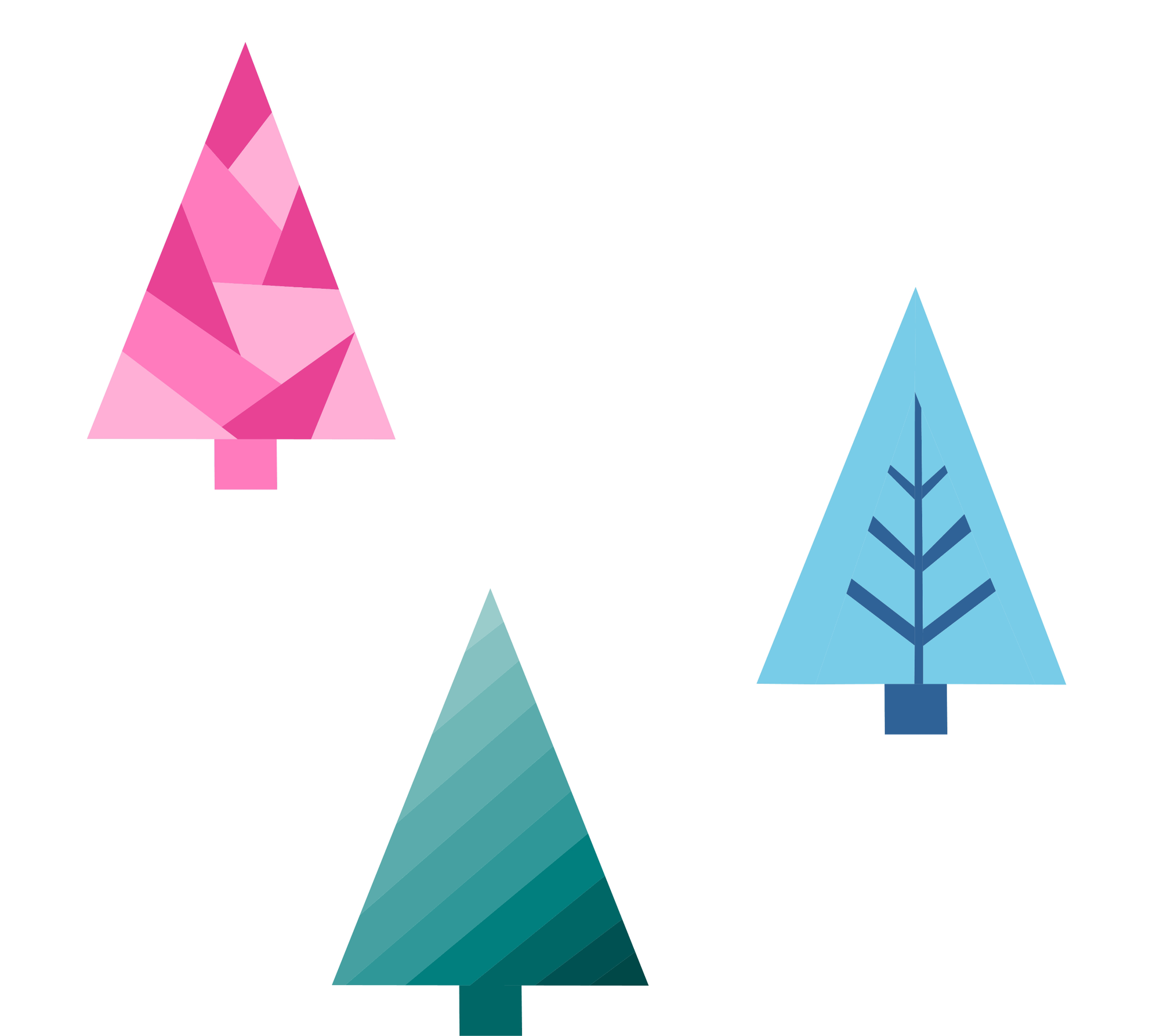 evergreen trio paper pieced pattern