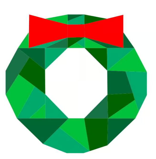 geometric Christmas wreath paper pieced pattern
