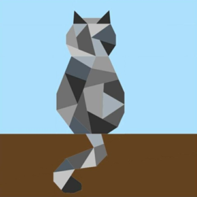 geometric little cat paper pieced pattern