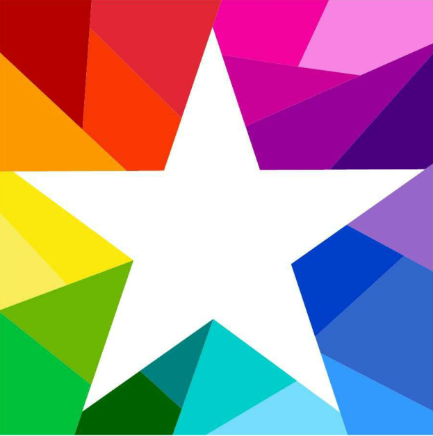 rainbow geometric star paper pieced pattern