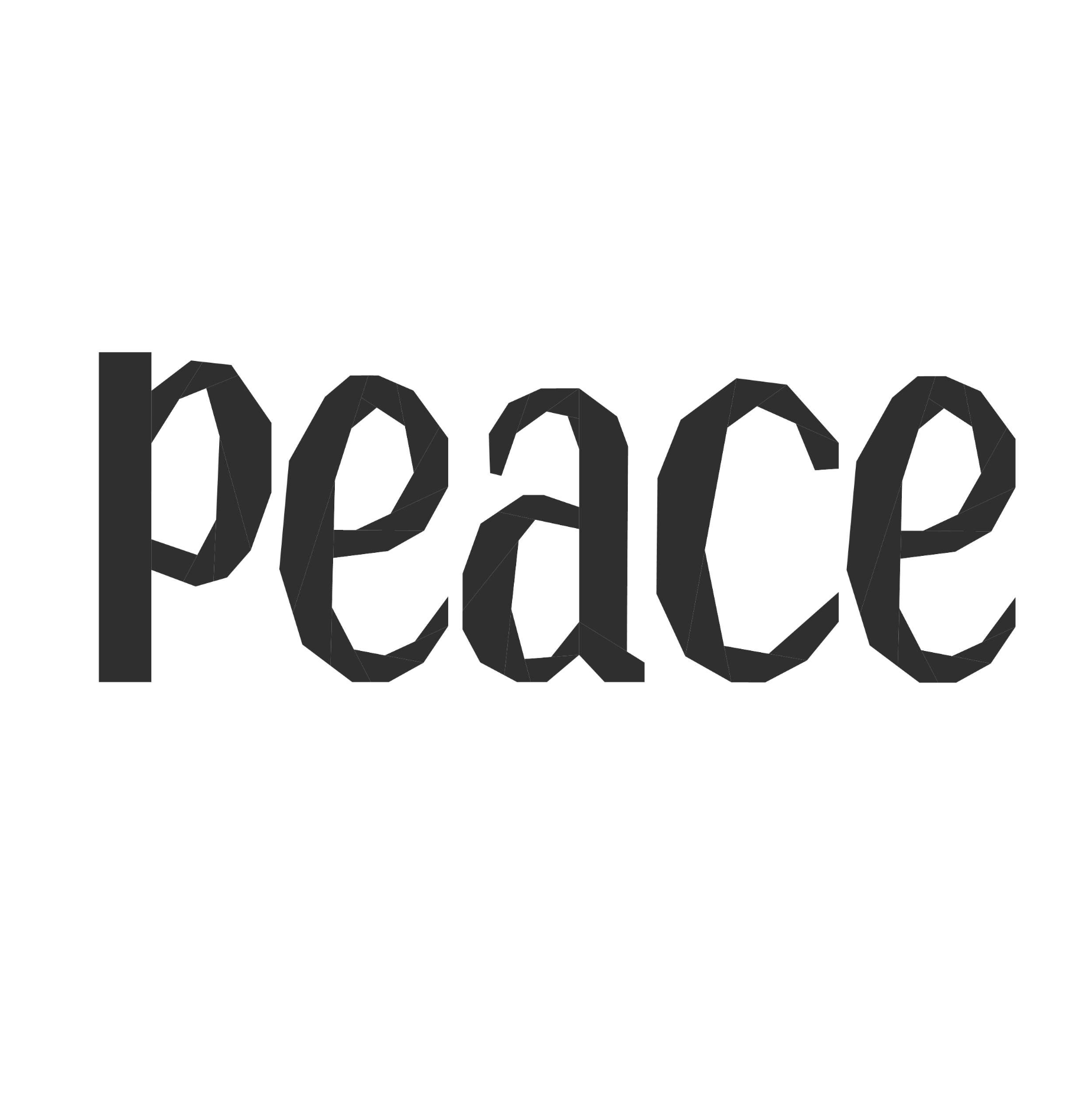 Peace in text paper pieced pattern