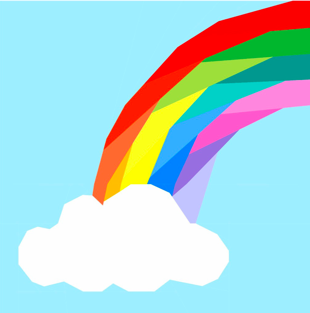 rainbow to a cloud paper pieced pattern