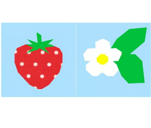foundation paper pieced strawberry and flower