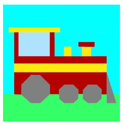 foundation paper pieced pattern featuring a vintage style train