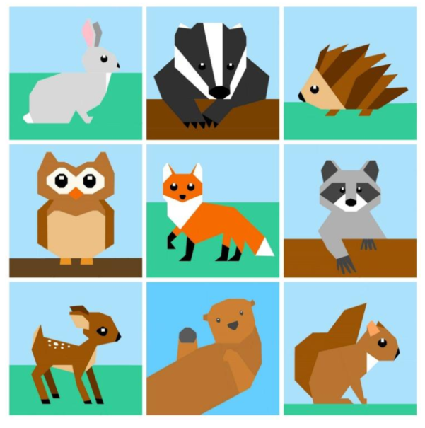 Woodland animals foundation paper pieced FPP pattern bundle